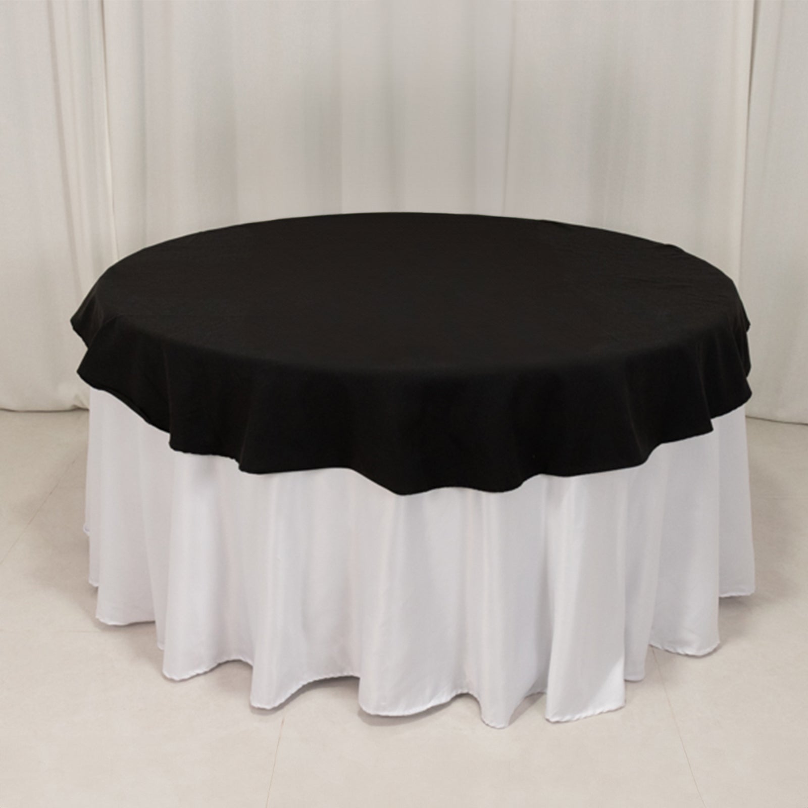 Cotton Blend 70" Round Tablecloth Black - Wrinkle - Resistant Table Cover - Bell Racket Store