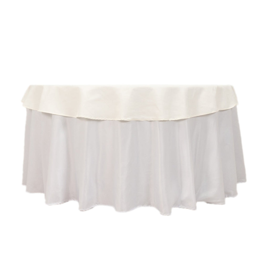 Cotton Blend 70" Round Tablecloth Ivory - Wrinkle - Resistant Table Cover - Bell Racket Store