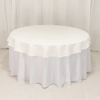 Cotton Blend 70" Round Tablecloth Ivory - Wrinkle - Resistant Table Cover - Bell Racket Store
