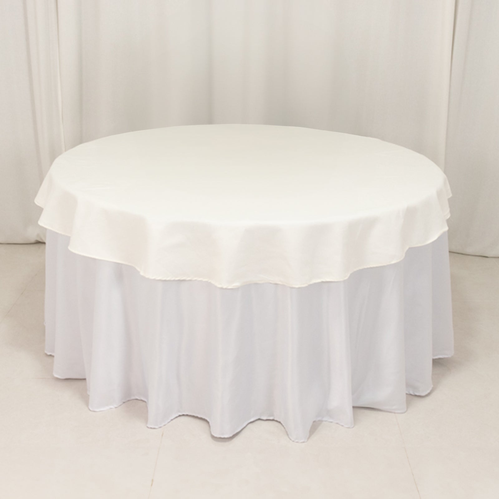 Cotton Blend 70" Round Tablecloth Ivory - Wrinkle - Resistant Table Cover - Bell Racket Store