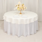 Cotton Blend 70" Round Tablecloth Ivory - Wrinkle - Resistant Table Cover - Bell Racket Store