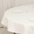 Cotton Blend 70" Round Tablecloth Ivory - Wrinkle - Resistant Table Cover - Bell Racket Store