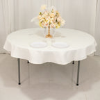 Cotton Blend 70" Round Tablecloth Ivory - Wrinkle - Resistant Table Cover - Bell Racket Store