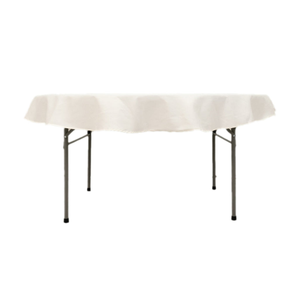 Cotton Blend 70" Round Tablecloth Ivory - Wrinkle - Resistant Table Cover - Bell Racket Store