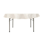 Cotton Blend 70" Round Tablecloth Ivory - Wrinkle - Resistant Table Cover - Bell Racket Store