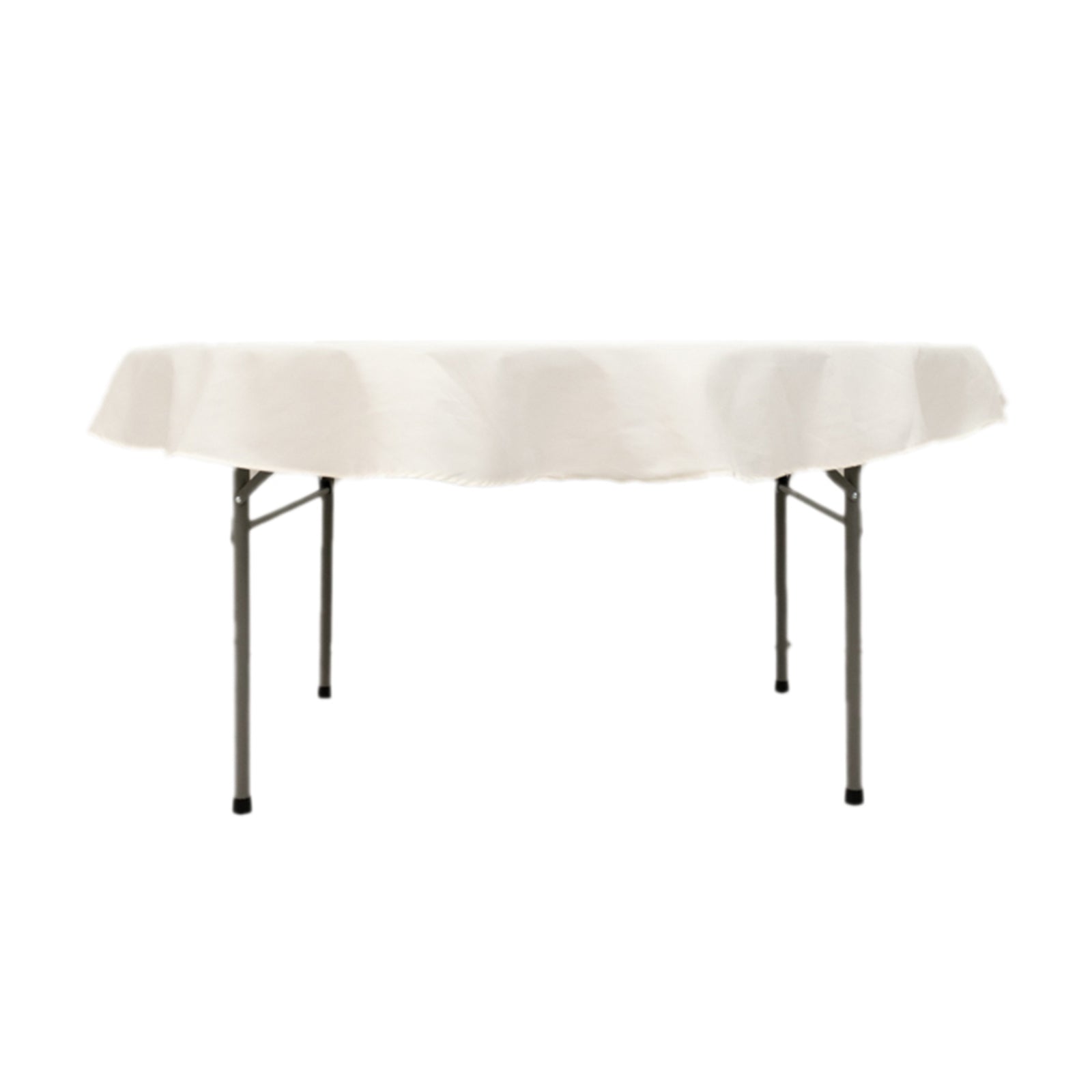 Cotton Blend 70" Round Tablecloth Ivory - Wrinkle - Resistant Table Cover - Bell Racket Store