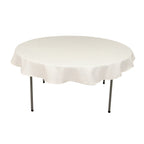 Cotton Blend 70" Round Tablecloth Ivory - Wrinkle - Resistant Table Cover - Bell Racket Store