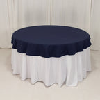 Cotton Blend 70" Round Tablecloth Navy Blue - Wrinkle - Resistant Table Cover - Bell Racket Store