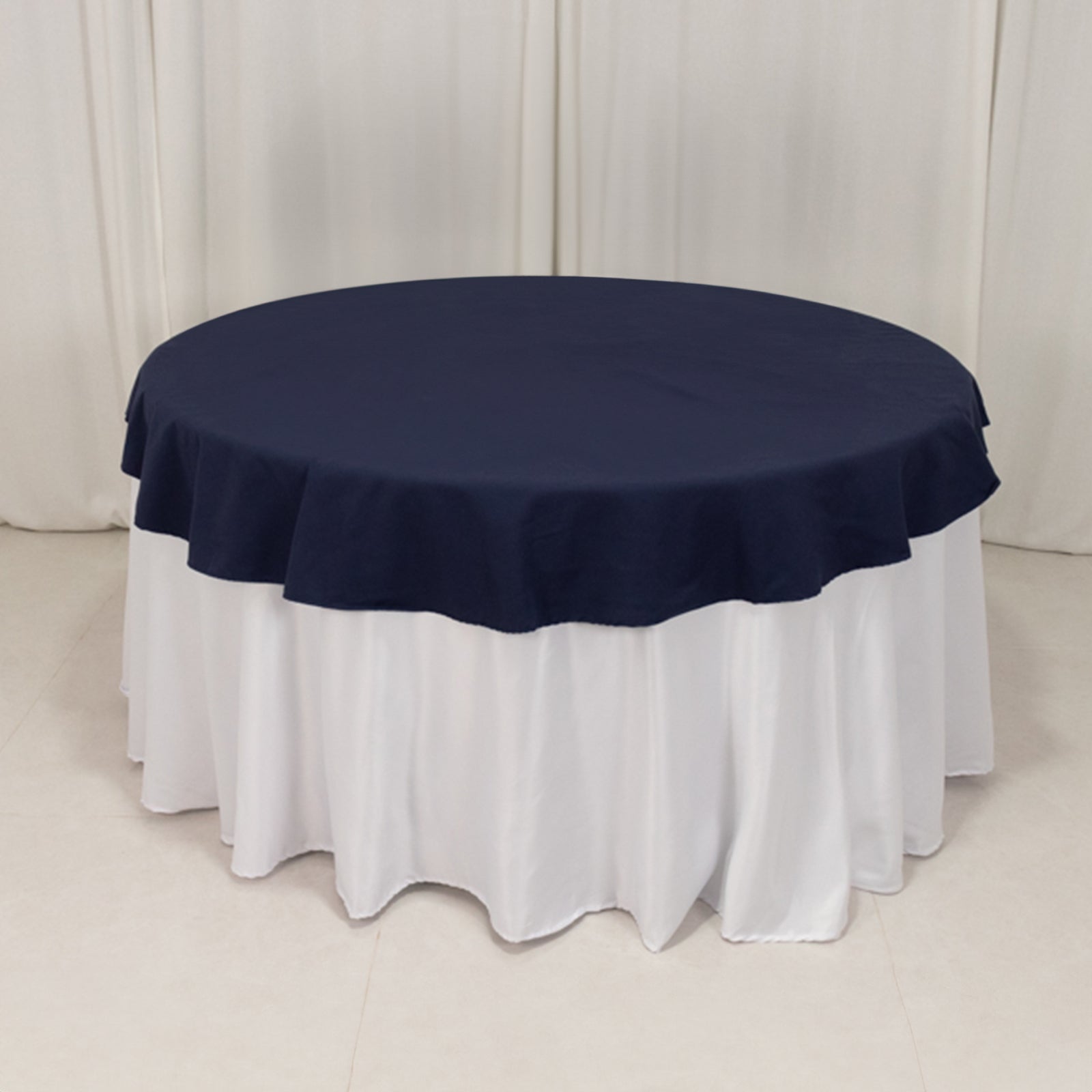 Cotton Blend 70" Round Tablecloth Navy Blue - Wrinkle - Resistant Table Cover - Bell Racket Store