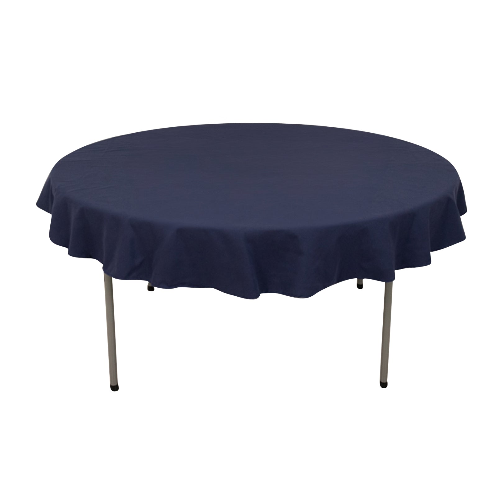 Cotton Blend 70" Round Tablecloth Navy Blue - Wrinkle - Resistant Table Cover - Bell Racket Store