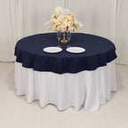 Cotton Blend 70" Round Tablecloth Navy Blue - Wrinkle - Resistant Table Cover - Bell Racket Store