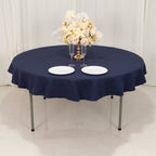 Cotton Blend 70" Round Tablecloth Navy Blue - Wrinkle - Resistant Table Cover - Bell Racket Store