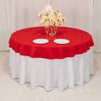 Cotton Blend 70" Round Tablecloth Red - Wrinkle - Resistant Table Cover - Bell Racket Store