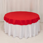 Cotton Blend 70" Round Tablecloth Red - Wrinkle - Resistant Table Cover - Bell Racket Store