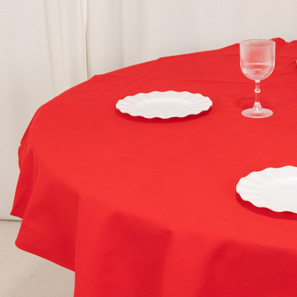Cotton Blend 70" Round Tablecloth Red - Wrinkle - Resistant Table Cover - Bell Racket Store