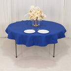 Cotton Blend 70" Round Tablecloth Royal Blue - Wrinkle - Resistant Table Cover - Bell Racket Store