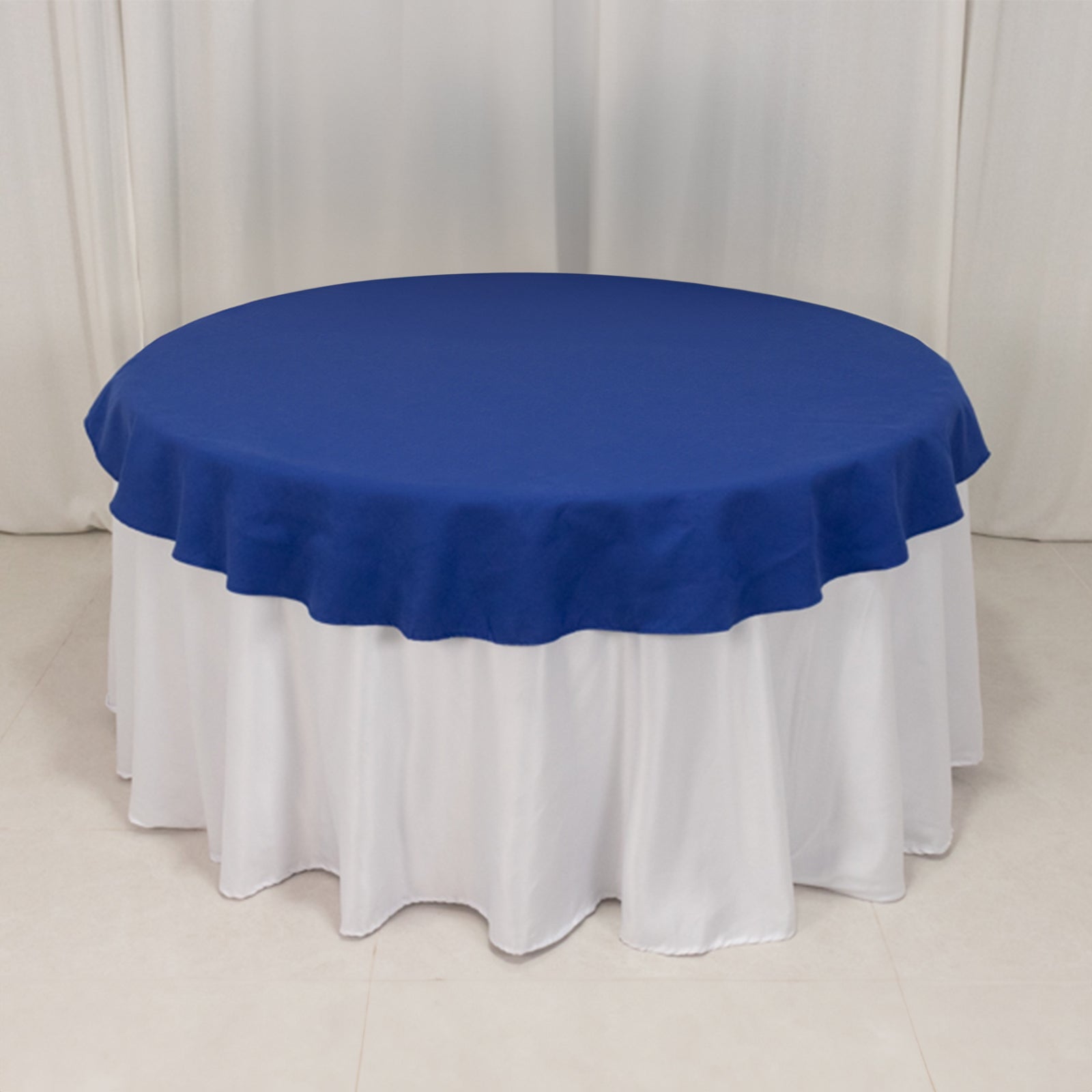 Cotton Blend 70" Round Tablecloth Royal Blue - Wrinkle - Resistant Table Cover - Bell Racket Store