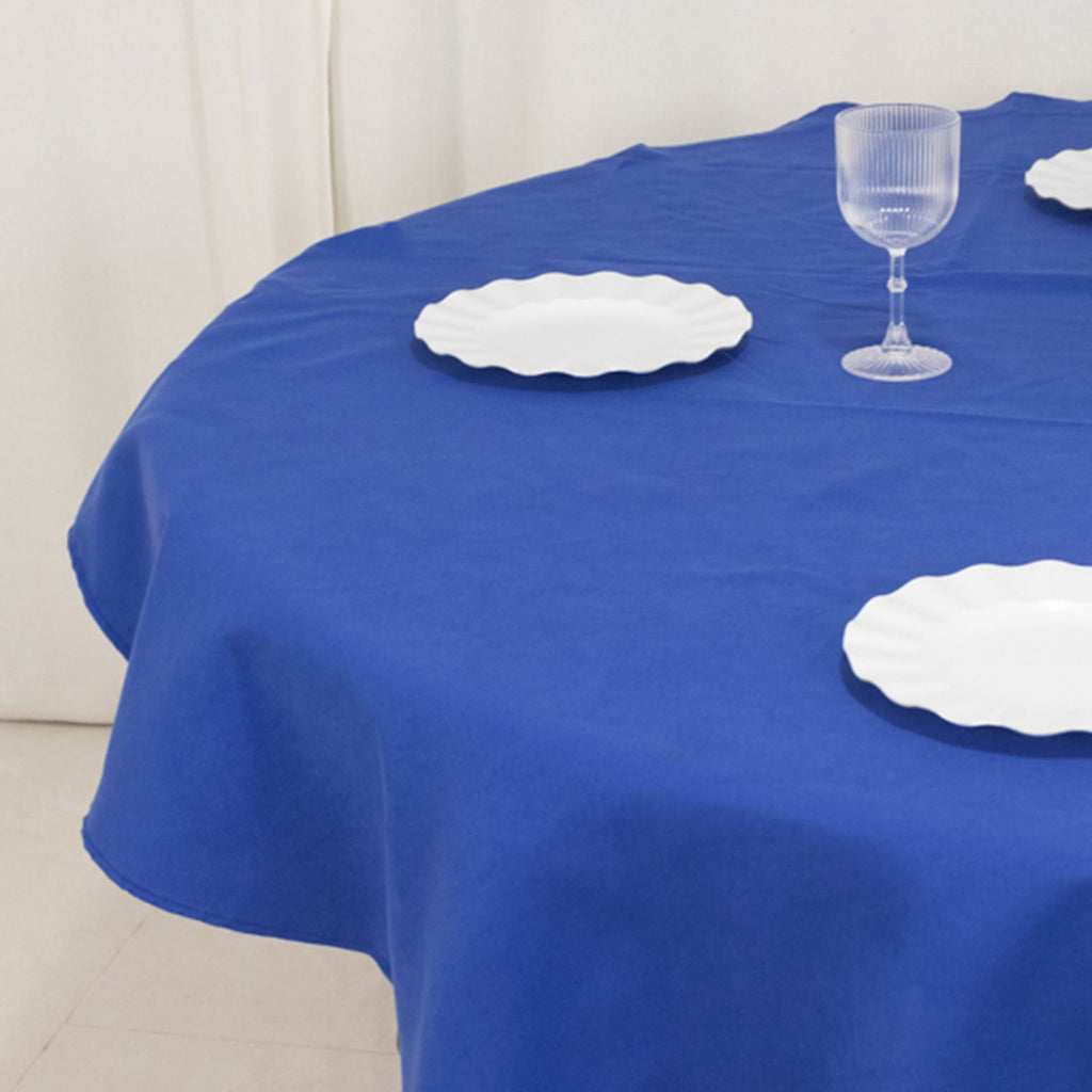 Cotton Blend 70" Round Tablecloth Royal Blue - Wrinkle - Resistant Table Cover - Bell Racket Store