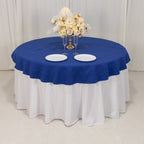 Cotton Blend 70" Round Tablecloth Royal Blue - Wrinkle - Resistant Table Cover - Bell Racket Store