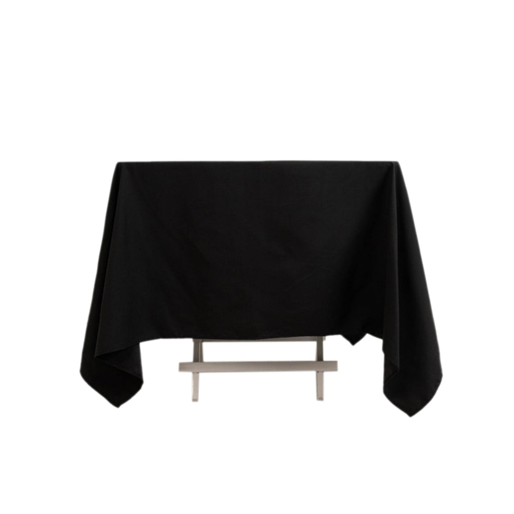Cotton Blend 70"x70" Square Tablecloth Black - Wrinkle - Resistant Fabric Table Cover - Bell Racket Store