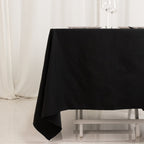 Cotton Blend 70"x70" Square Tablecloth Black - Wrinkle - Resistant Fabric Table Cover - Bell Racket Store