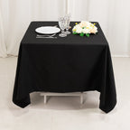 Cotton Blend 70"x70" Square Tablecloth Black - Wrinkle - Resistant Fabric Table Cover - Bell Racket Store