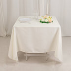 Cotton Blend 70"x70" Square Tablecloth Ivory - Wrinkle - Resistant Fabric Table Cover - Bell Racket Store