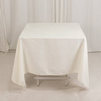 Cotton Blend 70"x70" Square Tablecloth Ivory - Wrinkle - Resistant Fabric Table Cover - Bell Racket Store