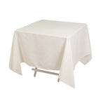 Cotton Blend 70"x70" Square Tablecloth Ivory - Wrinkle - Resistant Fabric Table Cover - Bell Racket Store