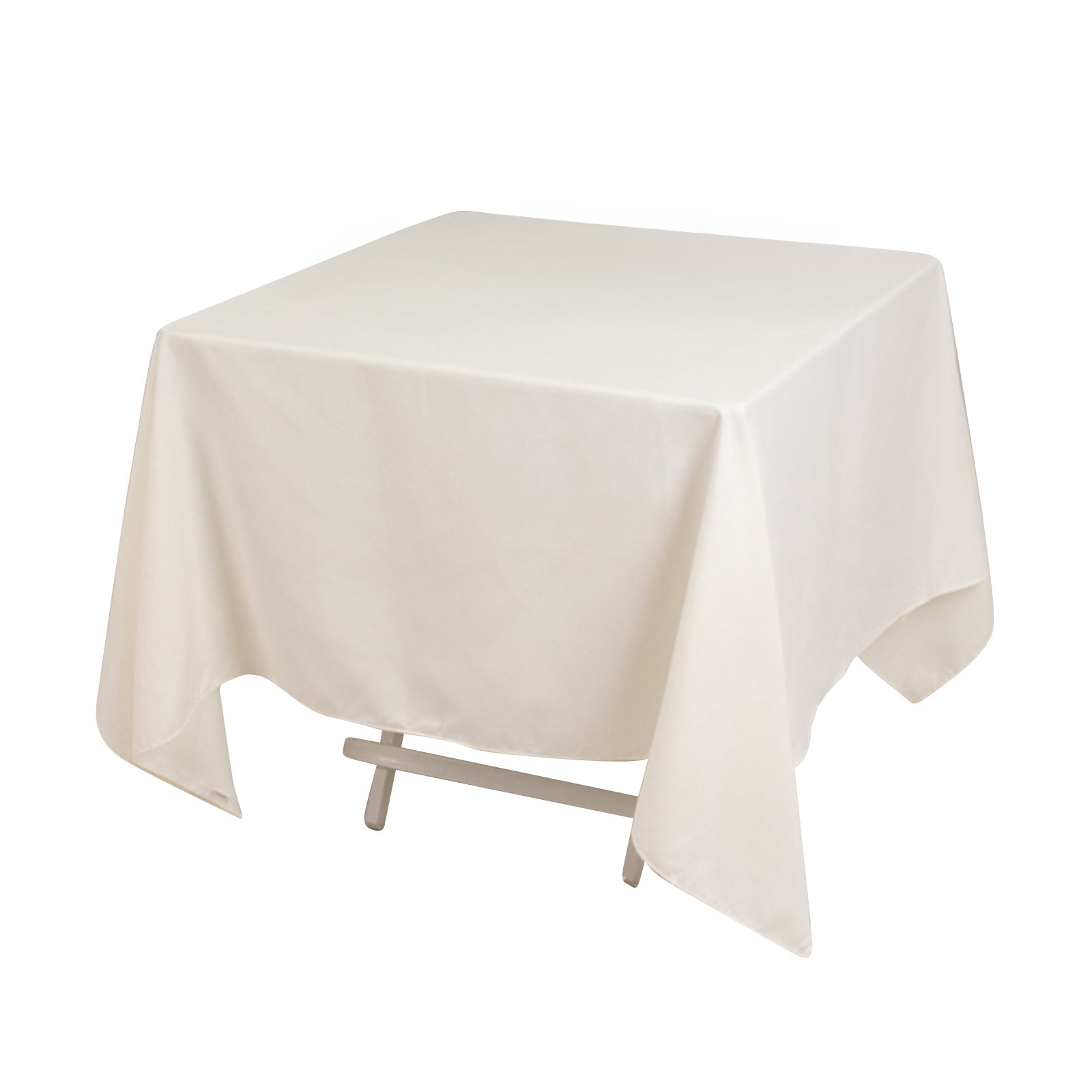 Cotton Blend 70"x70" Square Tablecloth Ivory - Wrinkle - Resistant Fabric Table Cover - Bell Racket Store