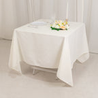 Cotton Blend 70"x70" Square Tablecloth Ivory - Wrinkle - Resistant Fabric Table Cover - Bell Racket Store