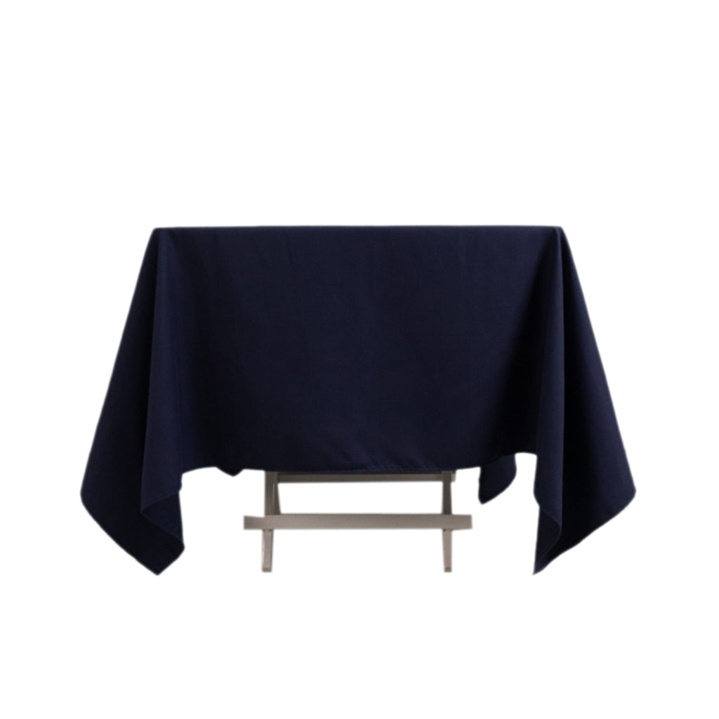 Cotton Blend 70"x70" Square Tablecloth Navy Blue - Wrinkle - Resistant Fabric Table Cover - Bell Racket Store