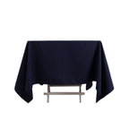 Cotton Blend 70"x70" Square Tablecloth Navy Blue - Wrinkle - Resistant Fabric Table Cover - Bell Racket Store
