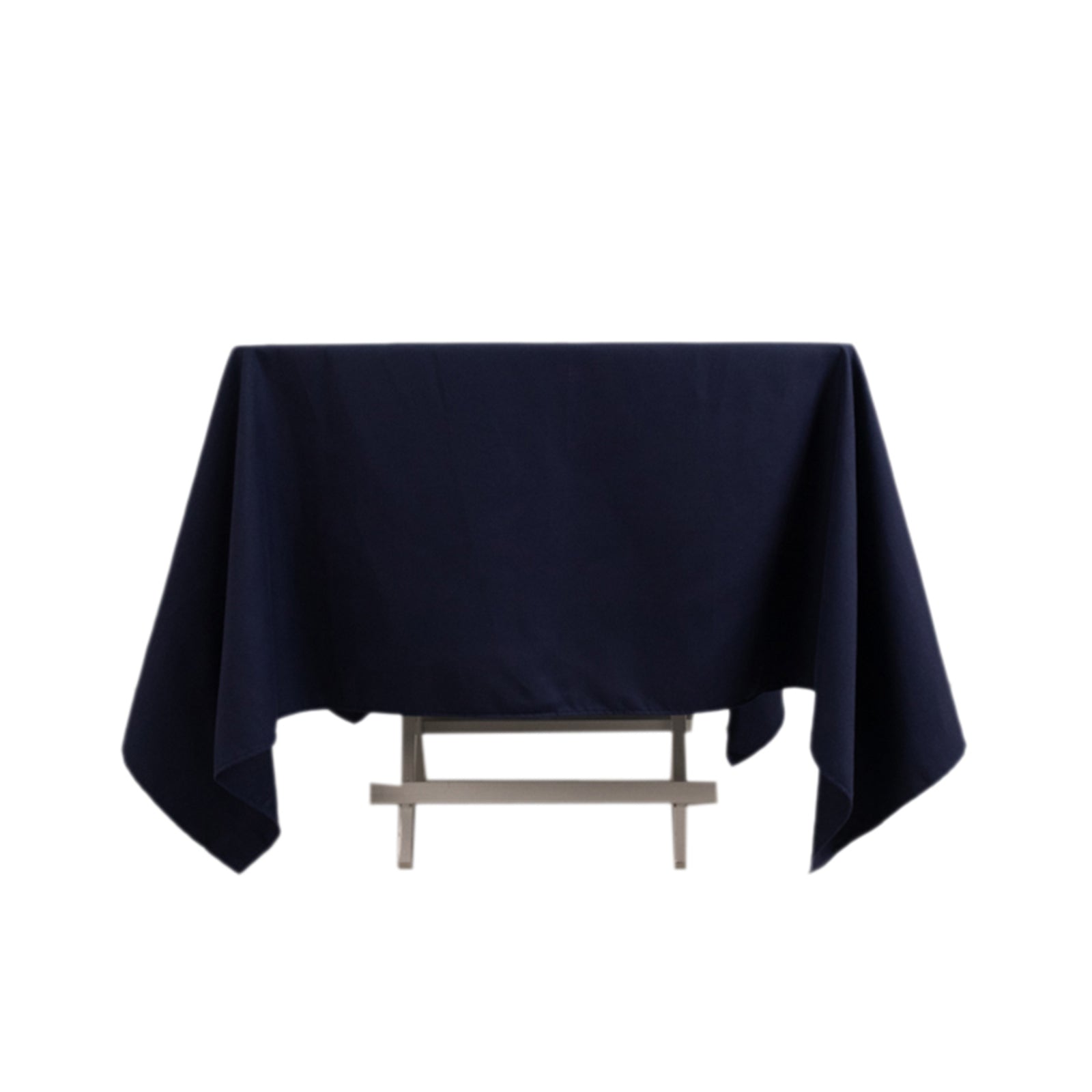 Cotton Blend 70"x70" Square Tablecloth Navy Blue - Wrinkle - Resistant Fabric Table Cover - Bell Racket Store