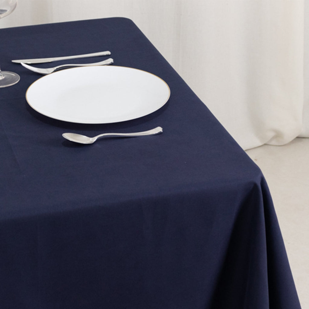 Cotton Blend 70"x70" Square Tablecloth Navy Blue - Wrinkle - Resistant Fabric Table Cover - Bell Racket Store