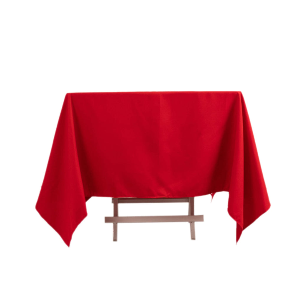 Cotton Blend 70"x70" Square Tablecloth Red - Wrinkle - Resistant Fabric Table Cover - Bell Racket Store