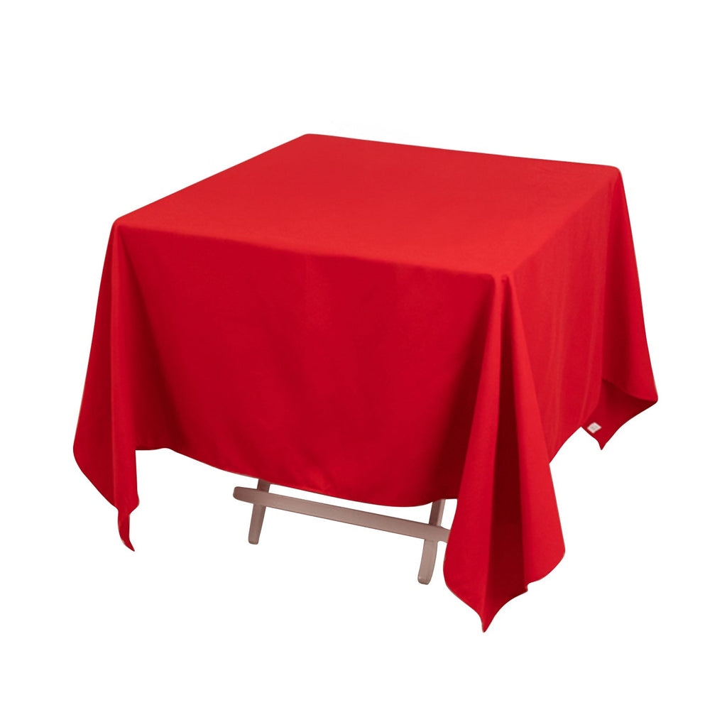 Cotton Blend 70"x70" Square Tablecloth Red - Wrinkle - Resistant Fabric Table Cover - Bell Racket Store