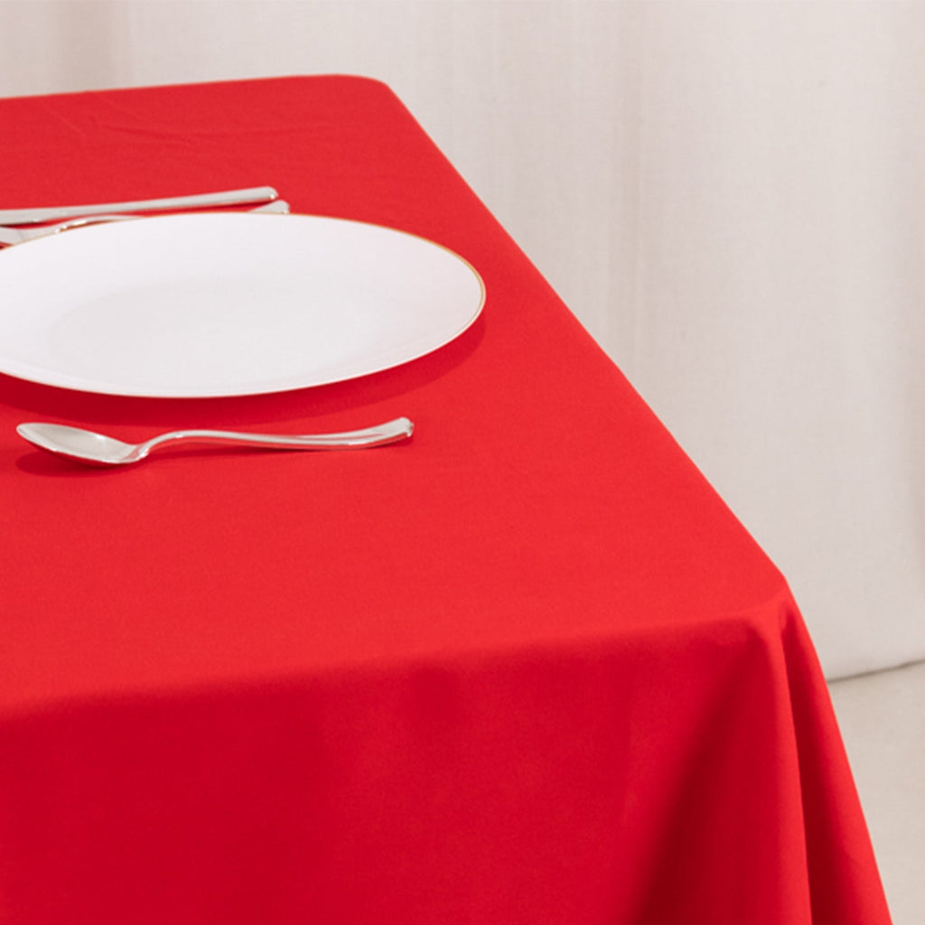 Cotton Blend 70"x70" Square Tablecloth Red - Wrinkle - Resistant Fabric Table Cover - Bell Racket Store