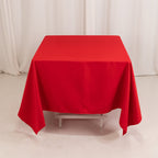 Cotton Blend 70"x70" Square Tablecloth Red - Wrinkle - Resistant Fabric Table Cover - Bell Racket Store