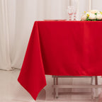 Cotton Blend 70"x70" Square Tablecloth Red - Wrinkle - Resistant Fabric Table Cover - Bell Racket Store