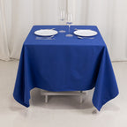 Cotton Blend 70"x70" Square Tablecloth Royal Blue - Wrinkle - Resistant Fabric Table Cover - Bell Racket Store