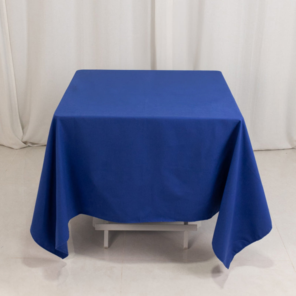 Cotton Blend 70"x70" Square Tablecloth Royal Blue - Wrinkle - Resistant Fabric Table Cover - Bell Racket Store