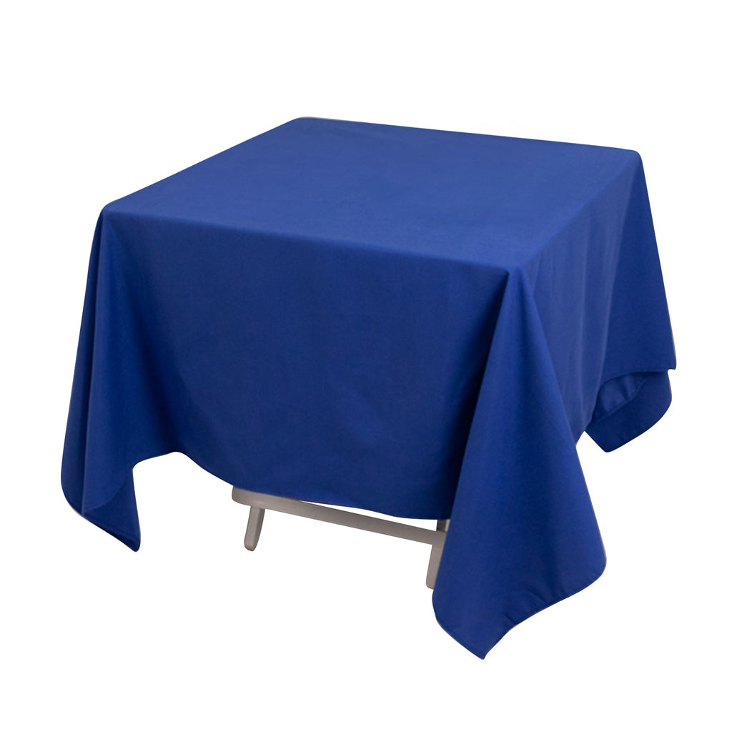 Cotton Blend 70"x70" Square Tablecloth Royal Blue - Wrinkle - Resistant Fabric Table Cover - Bell Racket Store