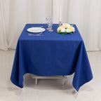 Cotton Blend 70"x70" Square Tablecloth Royal Blue - Wrinkle - Resistant Fabric Table Cover - Bell Racket Store