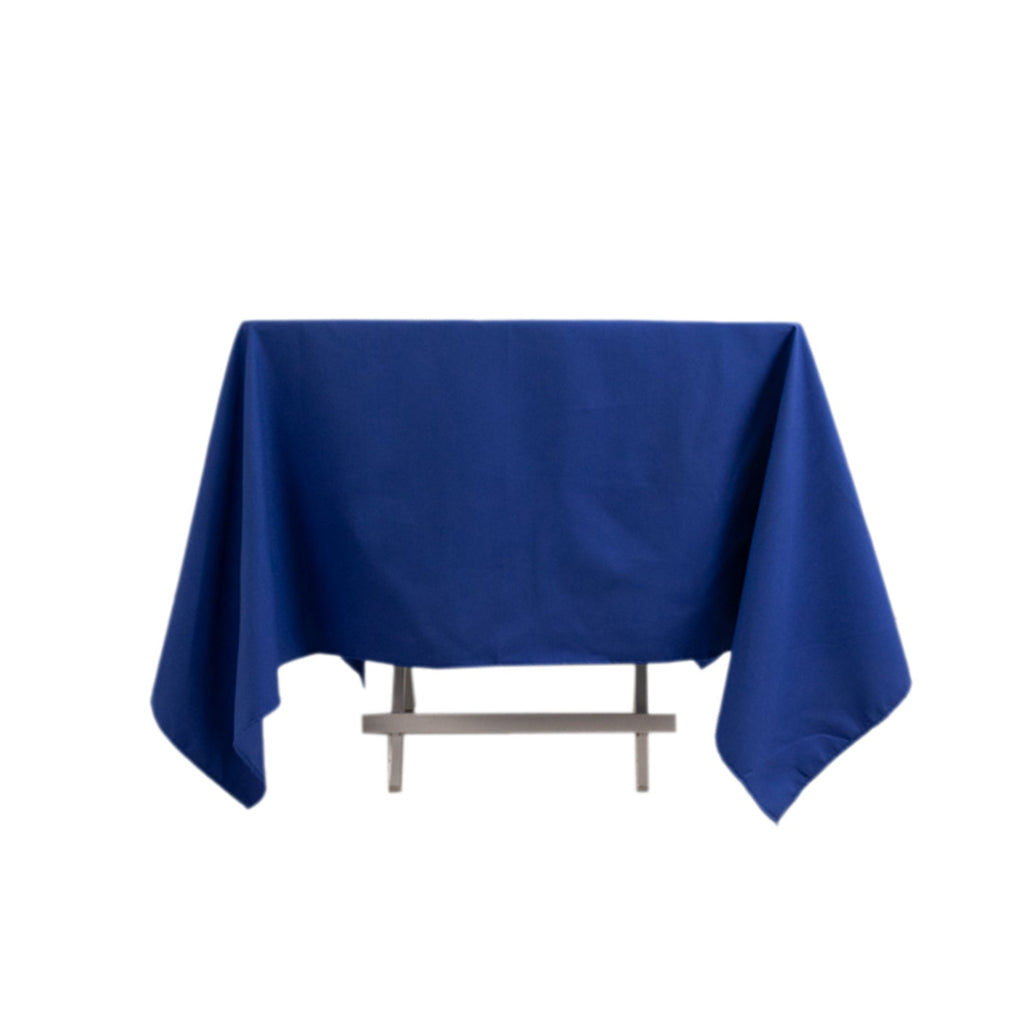 Cotton Blend 70"x70" Square Tablecloth Royal Blue - Wrinkle - Resistant Fabric Table Cover - Bell Racket Store