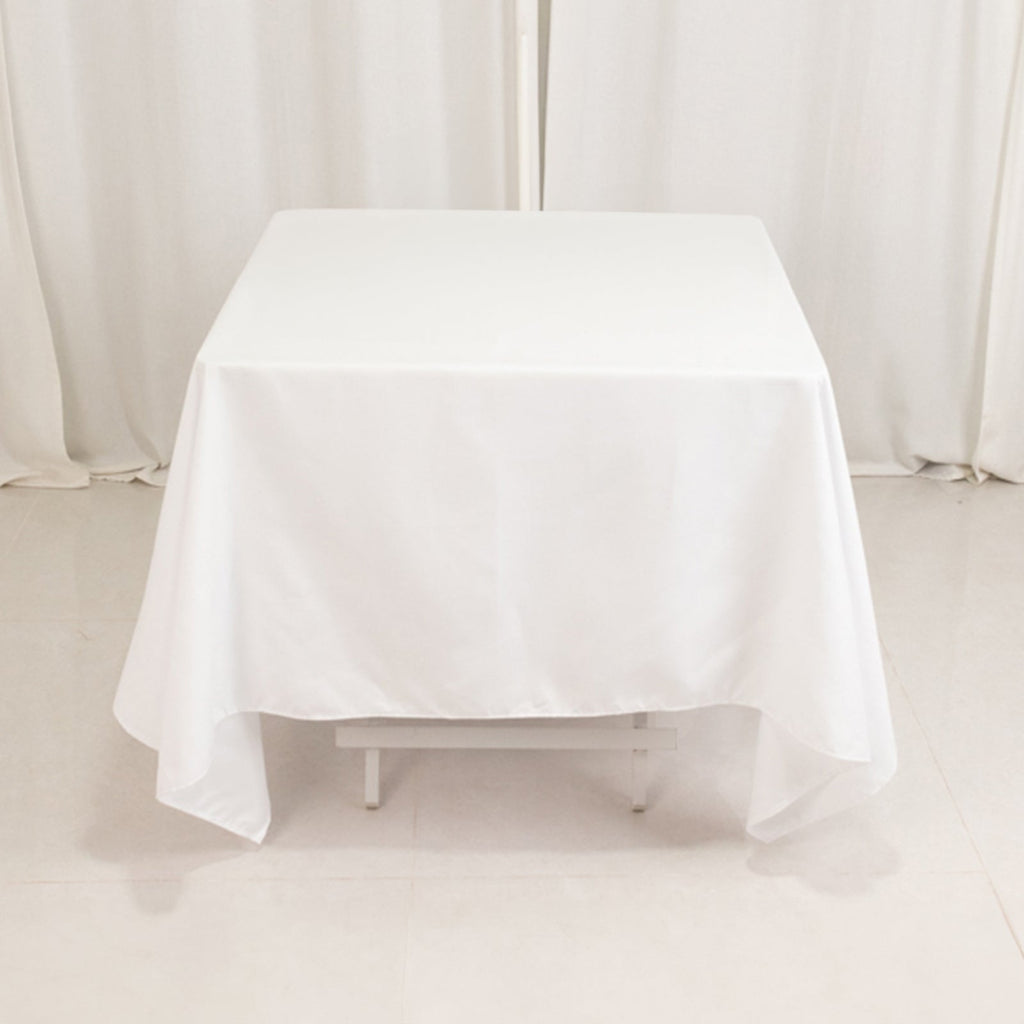 Cotton Blend 70"x70" Square Tablecloth White - Wrinkle - Resistant Fabric for Modern Table Decor - Bell Racket Store