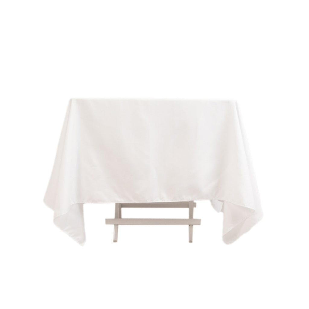 Cotton Blend 70"x70" Square Tablecloth White - Wrinkle - Resistant Fabric for Modern Table Decor - Bell Racket Store