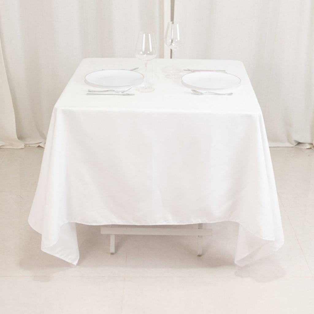Cotton Blend 70"x70" Square Tablecloth White - Wrinkle - Resistant Fabric for Modern Table Decor - Bell Racket Store
