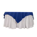 Cotton Blend 70"x70" Table Overlay Square Tablecloth Royal Blue - Wrinkle - Resistant Fabric Table Topper - Bell Racket Store