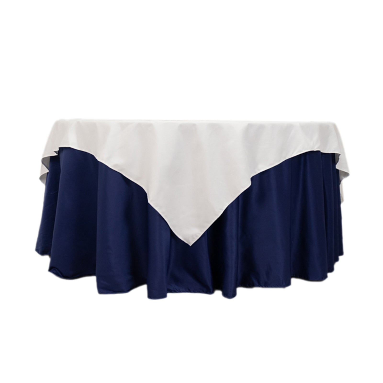 Cotton Blend 70"x70" Table Overlay Square Tablecloth White - Wrinkle - Resistant Fabric for Modern Table Decor - Bell Racket Store